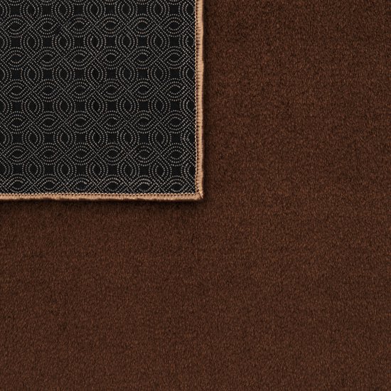 Tapiso Tapis câlin à poils longs marron antidérapant pour salon - 80 x 150 cm