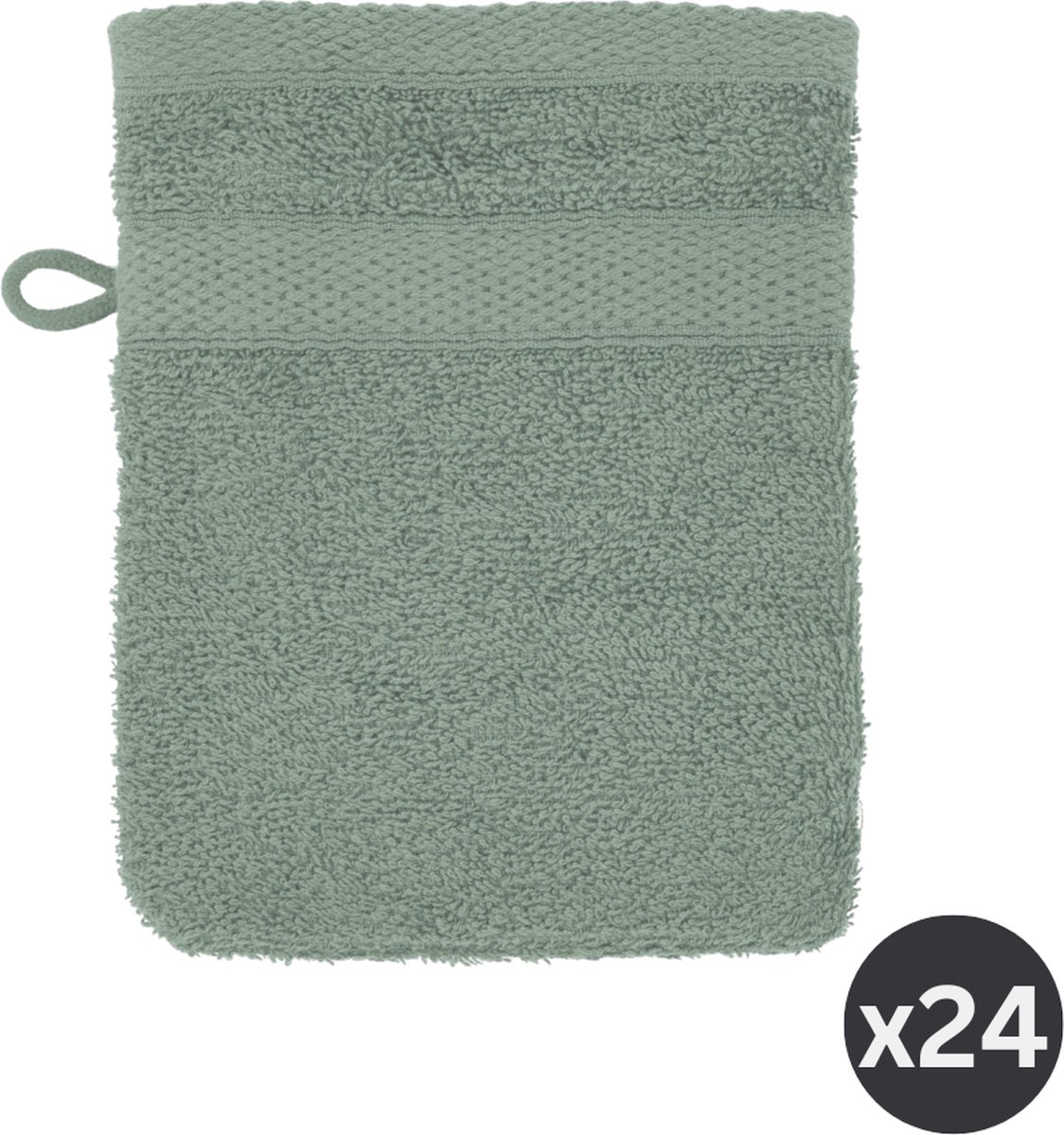 Washandje 15x21cm, stone green - set/2