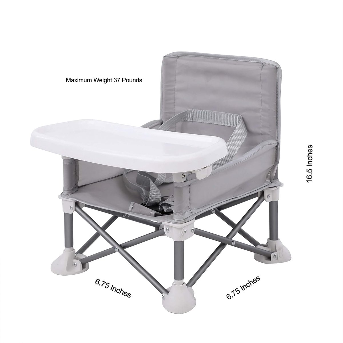 Babystoel, zitverhoging, draagbaar babyzitje, kinderstoel, compacte inklapbare booster, hoge stoel met riem voor binnen en buiten, ideaal voor camping, strand, gazon (zitverhoging) thumbnail 2