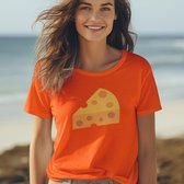 Dames Oranje Koningsdag T-shirt - Maat 3XL - Kaas