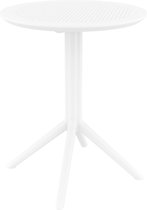 CLP Sky klaptafel - Inklapbare tafel - Rond of vierkant - Tuintafel - Voor binnen en buiten - UV-bestendig - Weerbestendig wit rond