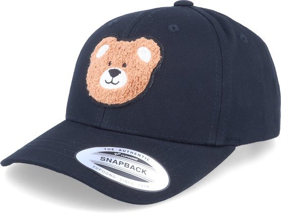 Hatstore- Kids Bear Chenille Patch Black Adjustable - Kiddo Cap Cap
