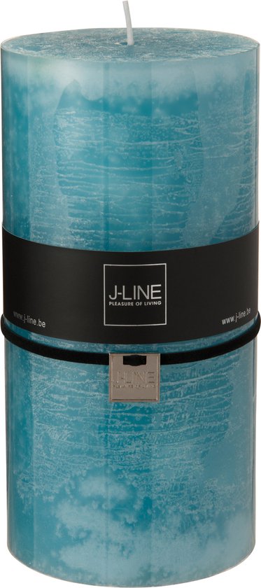J-Line cilinderkaars - azuur - XXL - 140U - 6 stuks