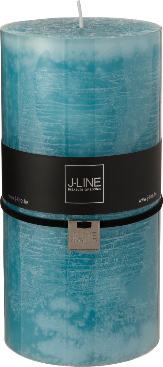 J-Line cilinderkaars - azuur - XXL - 150U - 6 stuks Blauw
