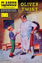 Klassiek geïllustreerd, 'Oliver Twist' editie 2, met een kok en een jongen bij een vuur.