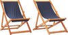 vidaXL - Strandstoelen - 2 - st - inklapbaar - stof - blauw