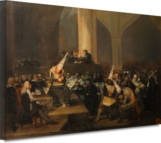 Scene of the Inquisition - Francisco Goya schilderijen - Oude meesters schilderijen - Muurdecoratie Realisme - Wanddecoratie modern - Schilderijen op canvas - Muurdecoratie 60x40 cm