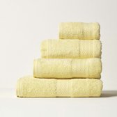Homescapes luxe saunahanddoek geel 95x180cm, Egyptisch katoen 500g/m²