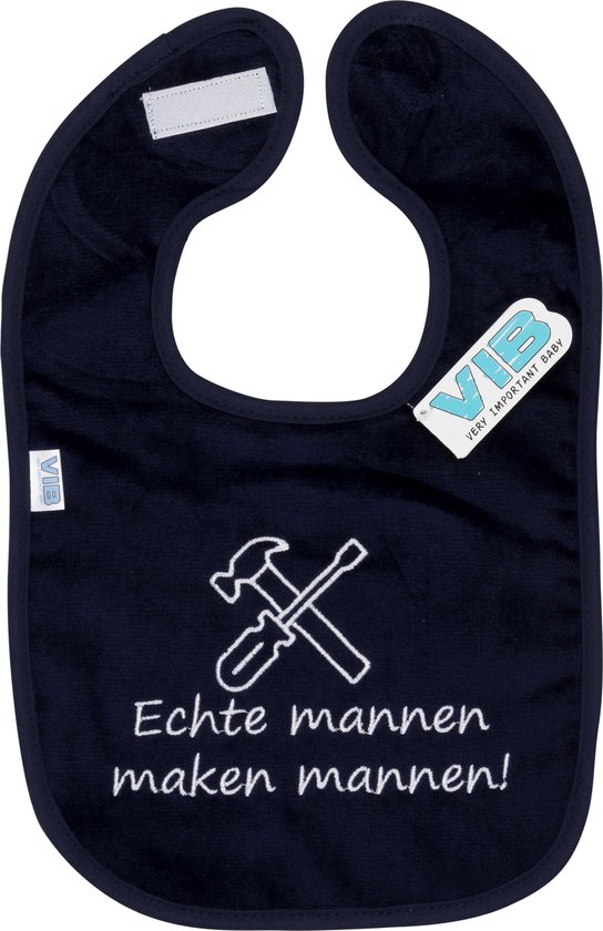VIB® - Slabbetje Luxe velours - Echte mannen maken mannen! - Babykleertjes - Slabbetjes - zwangerschap aankondiging - baby aankondiging van VIB® — afbeelding 2
