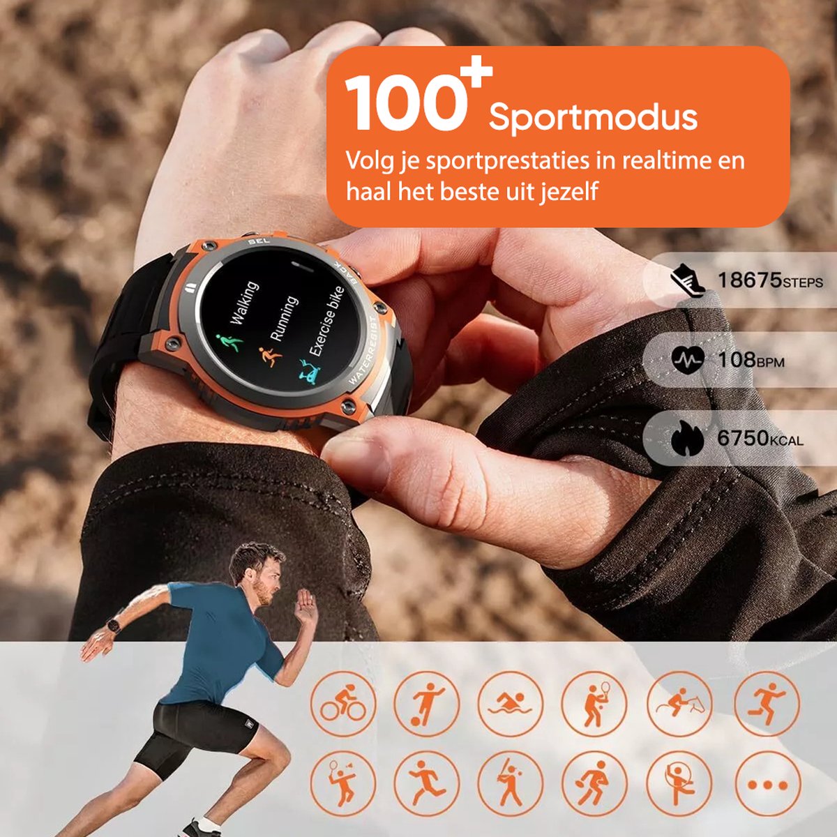 LIGE Smart Watch met 1,95 inch HD AMOLED-display, militaire smartwatch voor heren met telefoonfunctie, IP68 waterdichte fitnesstracker, 120 sportmodi, fitnesshorloge, Android en iOS LIGE Smart Watch met 1,95 inch HD AMOLED-display, militaire smartwatch voor heren met telefoonfunctie, IP68 waterdichte fitnesstracker, 120 sportmodi, fitnesshorloge, Android en iOS