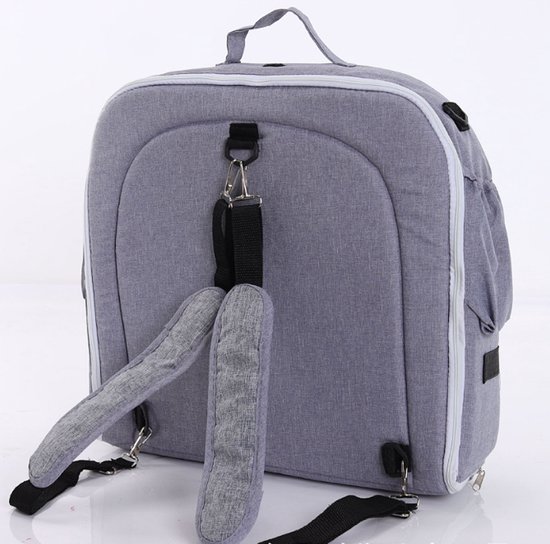 Foto: Allernieuwste opvouwbaar baby bedje reiswieg draagbare wieg opvouwbare reisrugzak reisbed draagbaar babynest 95 x 40 x 45 cm met klamboe grijs