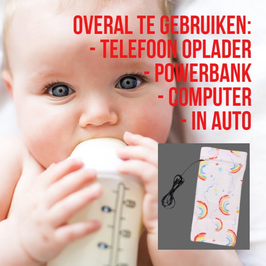 Allernieuwste USB Baby Fles Warmer model Zon en Wolken - Heater - Reisaccessoire - Draagbaar - Klittenband - Kleur van Allernieuwste — afbeelding 3