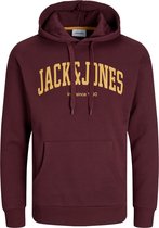 JACK & JONES Josh sweat hood regular fit - heren hoodie katoenmengsel met capuchon - bordeauxrood - Maat: M