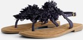 Lazamani Sandalen Flower zwart Leer - Dames - Maat 40