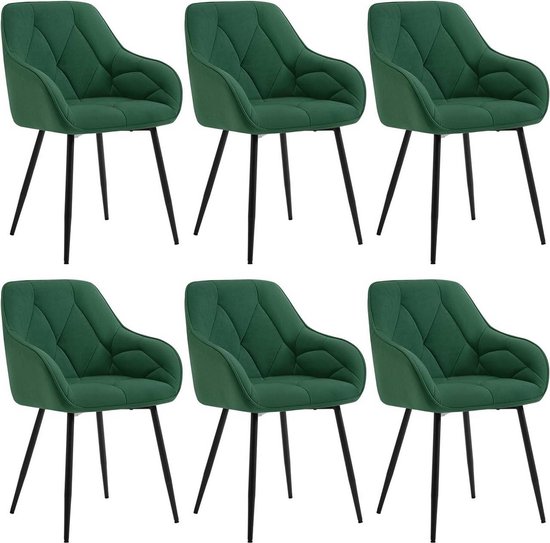 Rootz Velvet Eetkamerstoel - Elegante stoel - Comfortabele zit - Luxe uitstraling - Duurzaam ontwerp - Verstelbare voetkussens - 56 cm x 83,5 cm x 53 cm