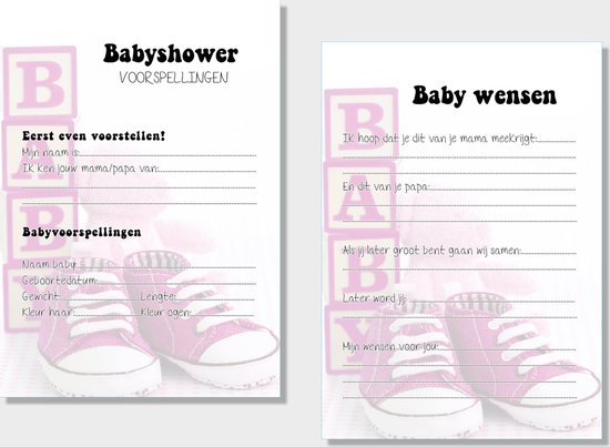 babyshower 2x20 leuke Babyshowerkaarten (A5 formaat) – Ricard Pictogram stickers