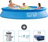 Intex Rond Opblaasbaar Easy Set Zwembad - 305 x 61 cm - Blauw - Inclusief Zwembadfilterpomp - Schoonmaakset - Solarzeil