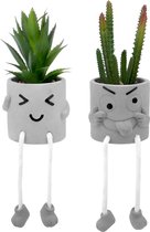 Bastix - Kunstplanten, kunstvetplanten met hangende poot, mini-kunstplant, kunstplant, nepplanten, emotioneel cement, potplant, kunstplant, decoratieve plant voor kantoor, thuis, tafeldecoratie