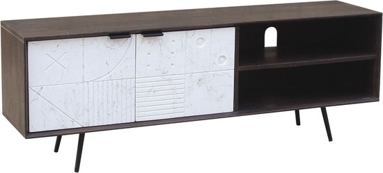 Meuble TV DKD Home Decor Marron foncé 140 x 35 x 50 cm Bois de manguier