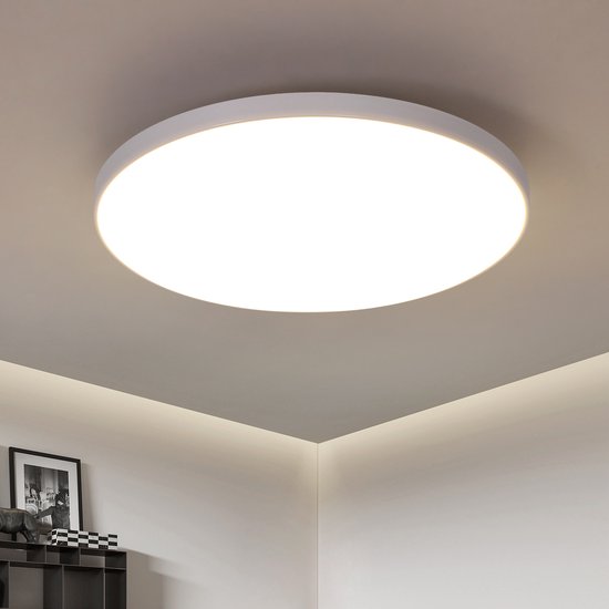 Goeco plafondlamp - 27cm - LED - 24W - ronde - wit licht - 4000K - toepasbaar op slaapkamer, keuken, woonkamer, balkon, gang
