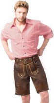 Tannhauser Lederhosen Starnberg Kort 100% Echt Leder Oktoberfest Heren Lederhosen Man  - Donkerbruin- Leer- M