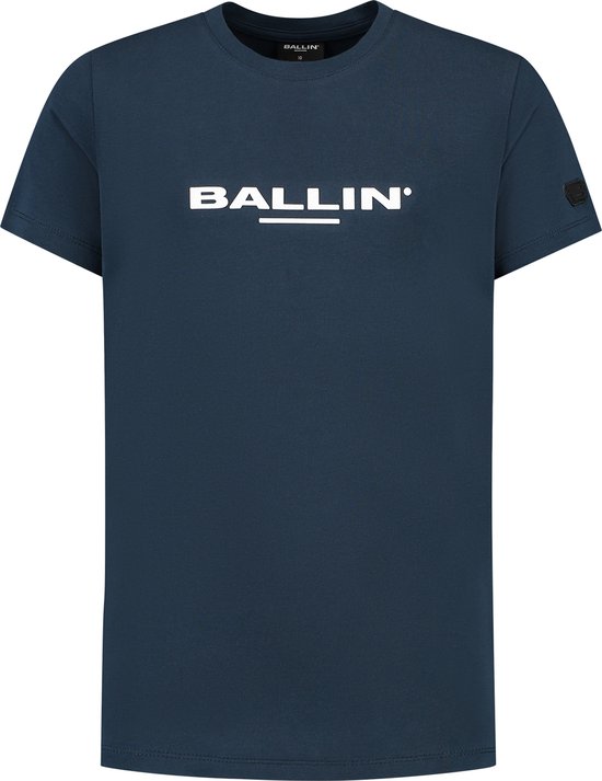 Ballin Amsterdam - Jongens Slim fit T-shirts Crewneck SS - Navy - Maat 12