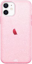 xoxo Wildhearts siliconen glitter hoesje - Sparkle Away Pink - Geschikt voor iPhone 12 - Shockproof case met glitters - Roze