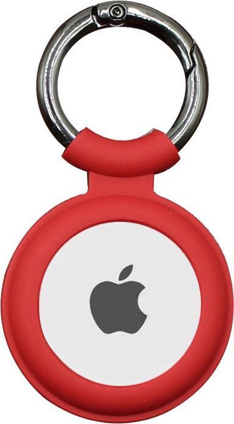 Jumada's - Premium Apple Airtag Siliconen Sleutelhanger - Geschikt voor Apple Kwaliteit Air tag - hoesje - Rood