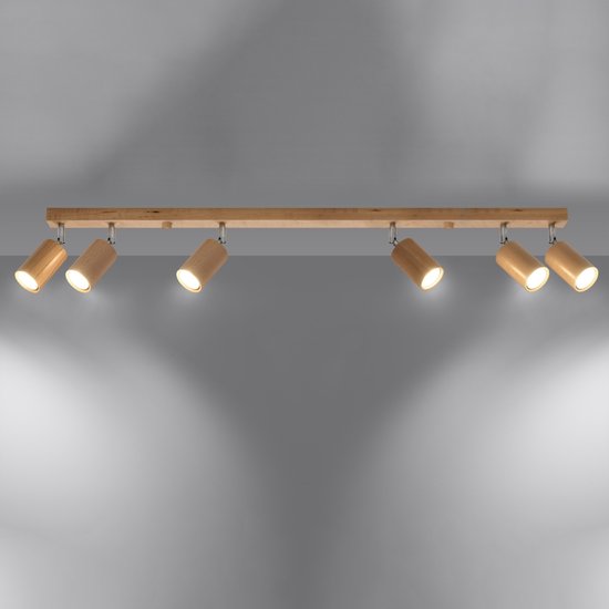 Sollux Lighting - Spot de plafond BERG 6 bois naturel