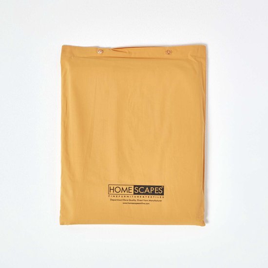 Homescapes Drap plat uni 100 % coton égyptien 200 fils coloris Jaune Moutarde 180 x 290 cm