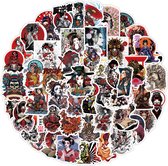 Gothic Geisha Stickers - 50 stuks - Japanse Kunst/Aziatisch/Vrouwen/Halloween - Stickers voor muur, laptop, spiegel, telefoon etc.