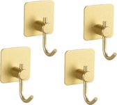4 stuks Zelfklevende Handdoekhaakjes-Ophanghaken – Wandhaken-goud