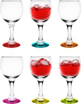 Verres à vin blanc Glasmark - verre - fond coloré - 12x pièces - 220 ml