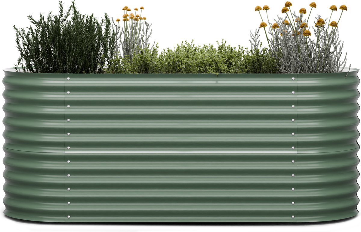 Blumfeldt High Grow tuinbed - Metalen verhoogd tuinbed van 1.500 liter, ergonomisch en roestbestendig, 80 cm hoog, Galvalume staal, Eenvoudige montage, Ideaal voor groenten en kruiden - Kweekbak - voor Tuin