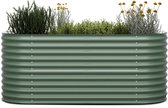 Blumfeldt High Grow - Bac de culture en hauteur - 200x80x100cm - Tôle d'acier ondulée - Couleur mousse