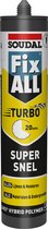 Soudal Fix-all Turbo 290 ml Grijs kit de montage - Collage et montage ultra rapides