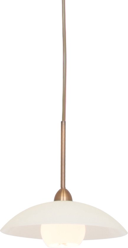 Hanglamp Sovereign classic | 1 lichts | brons / crème / bruin | glas / metaal | 100 cm | Ø 18 cm | eetkamer lamp | modern design