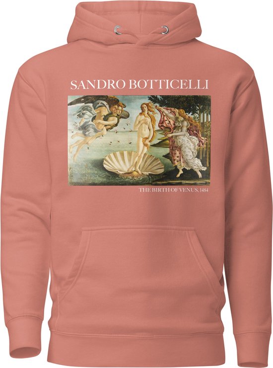 Sandro Botticelli 'De Geboorte van Venus' ("The Birth of Venus") Beroemd Schilderij Hoodie | Unisex Premium Kunst Hoodie | Dusty Rose | M