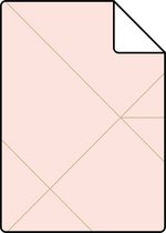 Proefstaal ESTAhome behang grafische lijnen zacht roze en goud - 139211 - 26,5 x 21 cm