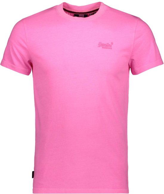 Superdry T-shirt Essential Logo Emb Neon Tee M1012065a Dry Fluro Pink Mannen Maat - M