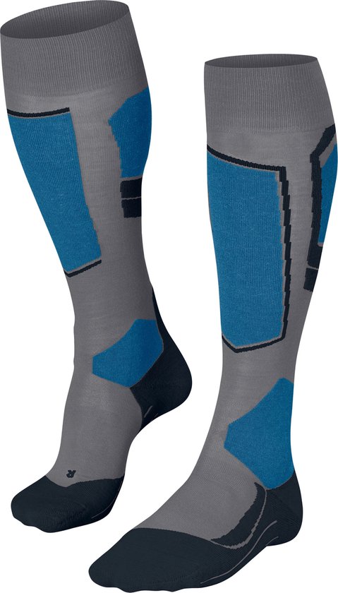 FALKE Heren Skisokken zijde functioneel materiaal warm dun 1 paar, Blauw Olympic 6940 Trend, 44-45