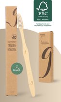 NATURE’S groove® Bamboe Handtandenborstels Hard - 2 Stuks - Houten Tandenborstel - Handmatig
