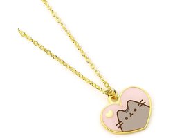 The Carat Shop - Pusheen de kat Roze en Gouden Hart Ketting - Golden Heart