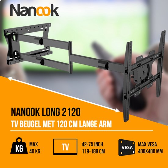Suptek 1020 mm extra lange tv-muurbeugel, volledige beweging tv-beugel