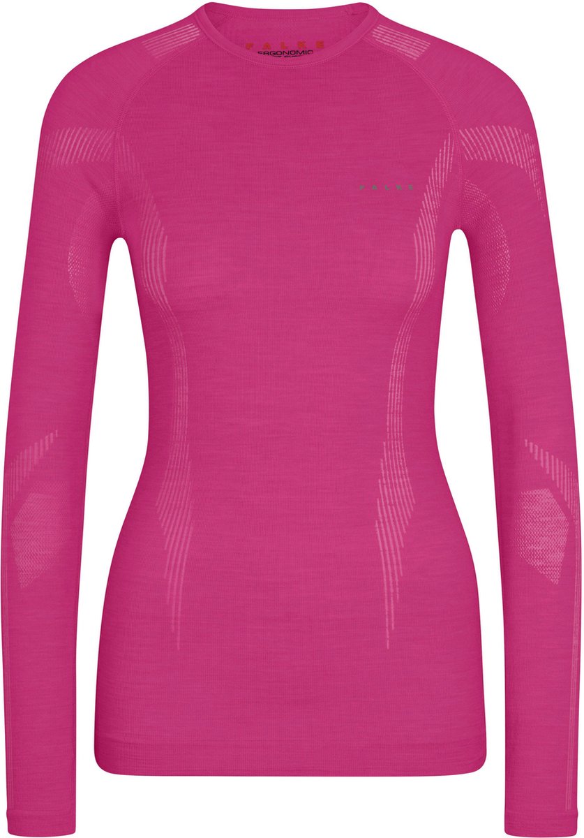FALKE Wool-Tech damesshirt met ronde hals, functioneel shirt met lange mouwen, koude tot zeer koude temperaturen, functioneel ondergoed, ademend, temperatuurregulerend, geurremmende wol, functioneel