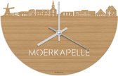 Skyline Klok Moerkapelle Bamboe hout - Ø 40 cm - Stil uurwerk - Wanddecoratie - Meer steden beschikbaar - Woonkamer idee - Woondecoratie - City Art - Steden kunst - Cadeau voor hem - Cadeau voor haar - Jubileum - Trouwerij - Housewarming -