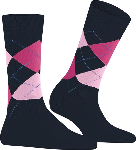 Burlington Queen gedessineerd katoen sokken dames blauw - maat 36-41