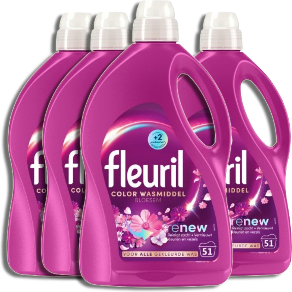 4x Fleuril Vloeibaar Wasmiddel Renew Bloesem 51 Wasbeurten 2,55 liter