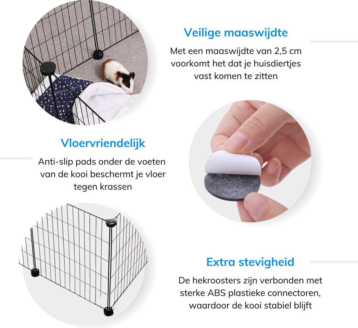 ACAZA Kleine Dierenren - Moduleerbare Ren - Konijn, Knaagdier & Puppy - Zwart thumbnail 6