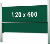 Krijtbord Deluxe Harmon - In hoogte verstelbaar - Dubbelzijdig bord - Schoolbord - Eenvoudige montage - Emaille staal - Groen - 120x400cm